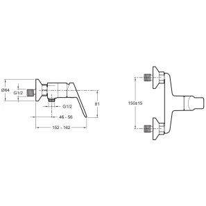 Изображение товара гигиенический душ jacob delafon lucien e20847-cp + e97258-cp со смесителем, хром