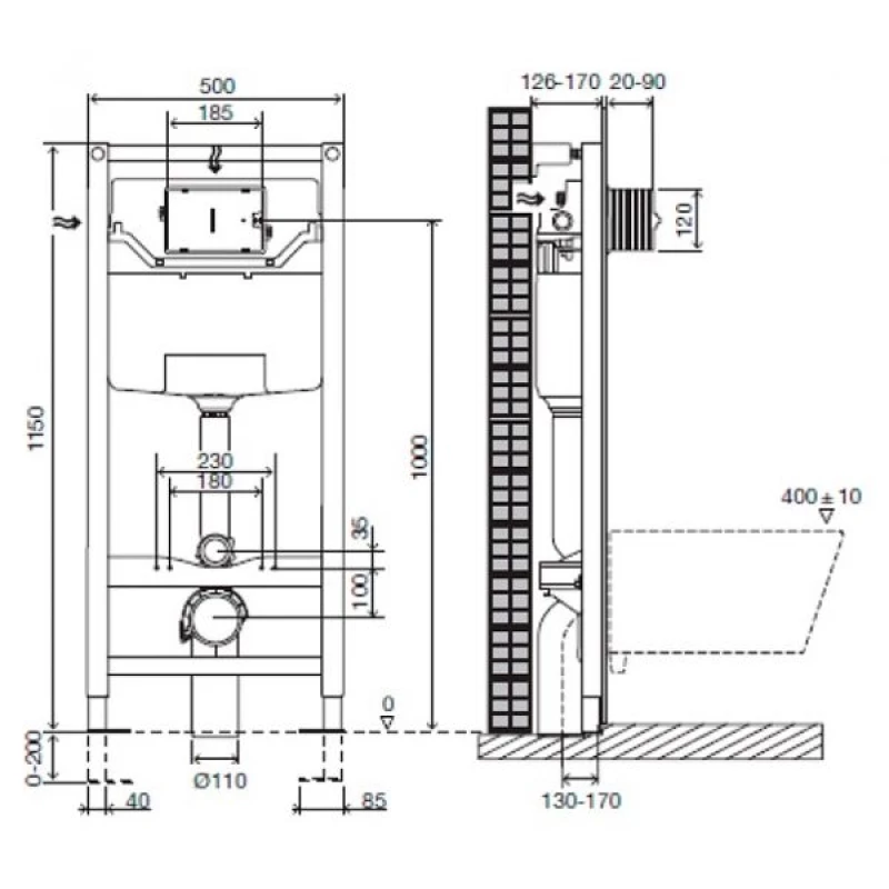 Комплект подвесной унитаз SSWW CT2038V + система инсталляции Jacob Delafon E5504-NF + E4326-00