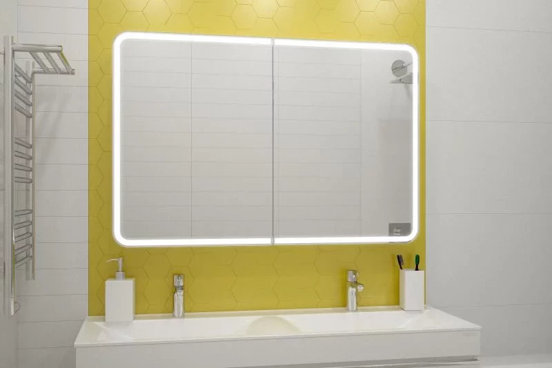 

Зеркальный шкаф Misty Авеню МВК001 120x80 см, с LED-подсветкой, сенсорным выключателем, белый матовый