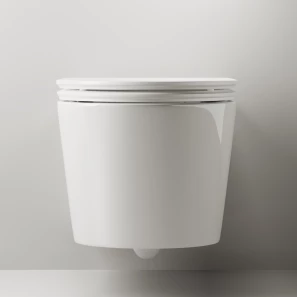 Изображение товара унитаз подвесной ceramica nova trend 111010s безободковый, с сиденьем микролифт, белый