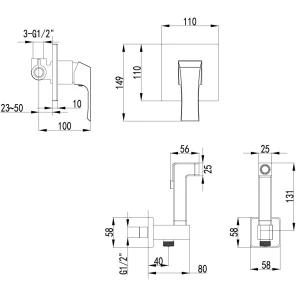 Изображение товара гигиенический душ lemark unit lm4519c со смесителем, хром