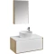 Комплект мебели дуб эльвезия/белый глянец 89 см Акватон Либерти 1A279901LYC70 + 1A279703LY010 + 732700C000 + 1A279302LYC70 - 1