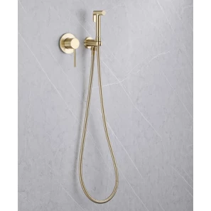 Изображение товара гигиенический душ abber emotion af8825g со смесителем, золотой матовый