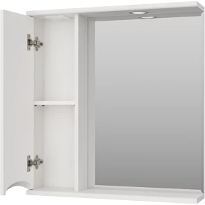 Изображение товара зеркальный шкаф 70x74,5 см белый глянец l misty атлантик п-атл-4070-010л