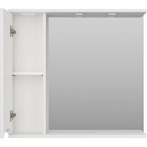 Изображение товара зеркальный шкаф 80x74,5 см белый глянец l misty атлантик п-атл-4080-010л