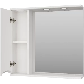Изображение товара зеркальный шкаф 80x74,5 см белый глянец l misty атлантик п-атл-4080-010л