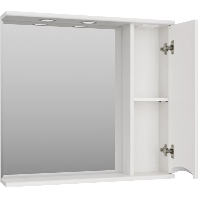 Зеркальный шкаф 80x74,5 см белый глянец R Misty Атлантик П-Атл-4080-010П