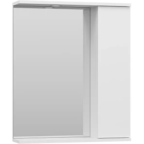 Изображение товара зеркальный шкаф misty лира п-лир04060-013п 60x72 см r, с подсветкой, выключателем, белый глянец/белый матовый