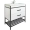 Комплект мебели белый матовый/черный 80 см Sanflor Норд C04606 + S-UM-COM80/1-w + C04607 - 2