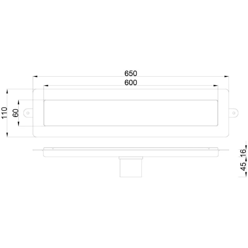 Душевой канал 600 мм 2 в 1 с основой под плитку Boheme Premium Linear 982-60-MG