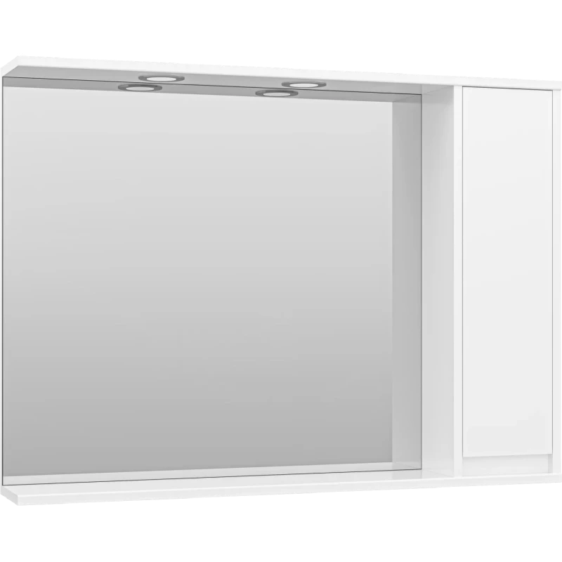 Зеркальный шкаф 98x72 см белый глянец R Misty Алиса Э-Али04100-01П