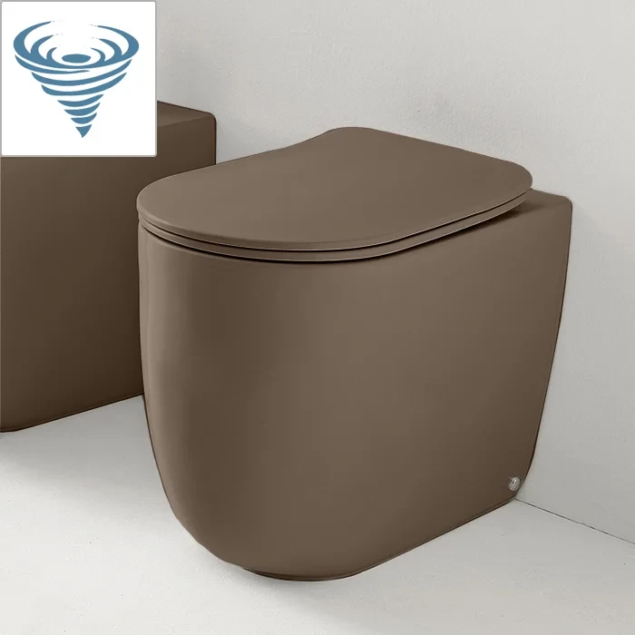 Унитаз приставной Kerasan Nolita 531988 безободковый, торнадо, коричневый матовый 
Унитаз приставной Kerasan Nolita 531988 безободковый, торнадо, коричневый матовый