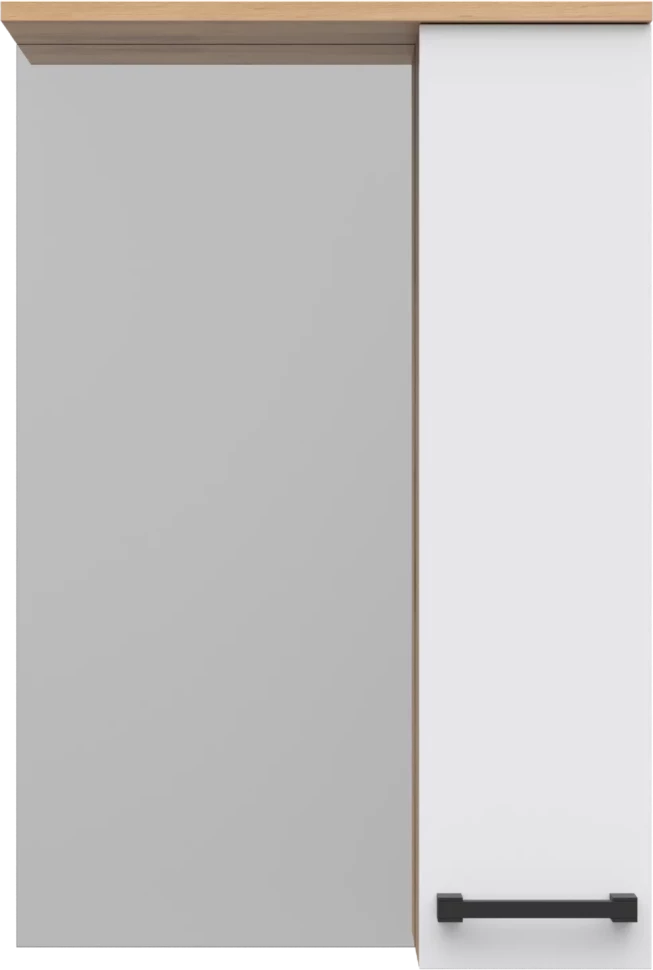 

Зеркальный шкаф Misty Крафт П-Кра-02050-011П 50,4x75,2 см R, белый глянец/дуб крафт золотой