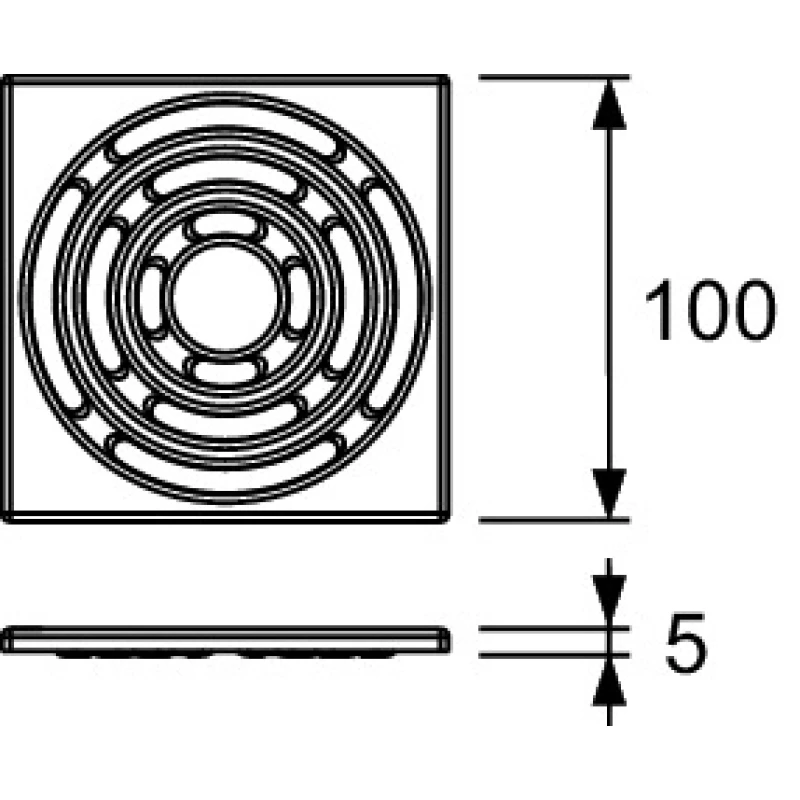 Декоративная решетка 100×100 мм TECE TECEdrainpoint S хром 3665002