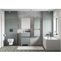 Комплект мебели дуб рошелье/сумеречный голубой 60 см Акватон Форест 1A278201FR9C0 + 1WH501606 + 1A278502LH010