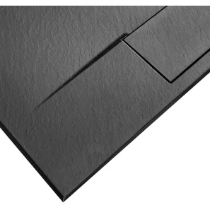 Изображение товара душевой поддон rea bazalt rea-k3307 90x90 см, из стеклопластика, квадратный, черный