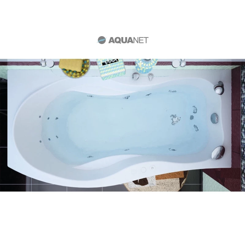 Акриловая ванна 169,8x89,8 см L Aquanet Borneo 00205286