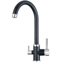 Смеситель для кухни с подключением к фильтру Granula 2168, ШВАРЦ