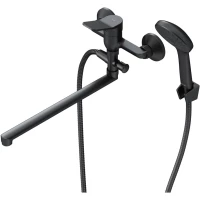 Смеситель для ванны Am.Pm X-Joy F85A90122 универсальный, с душевым гарнитуром, черный матовый