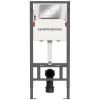 Инсталляция для унитаза Ceramica Nova Balance Square CN121002CH с кнопкой смыва, хром