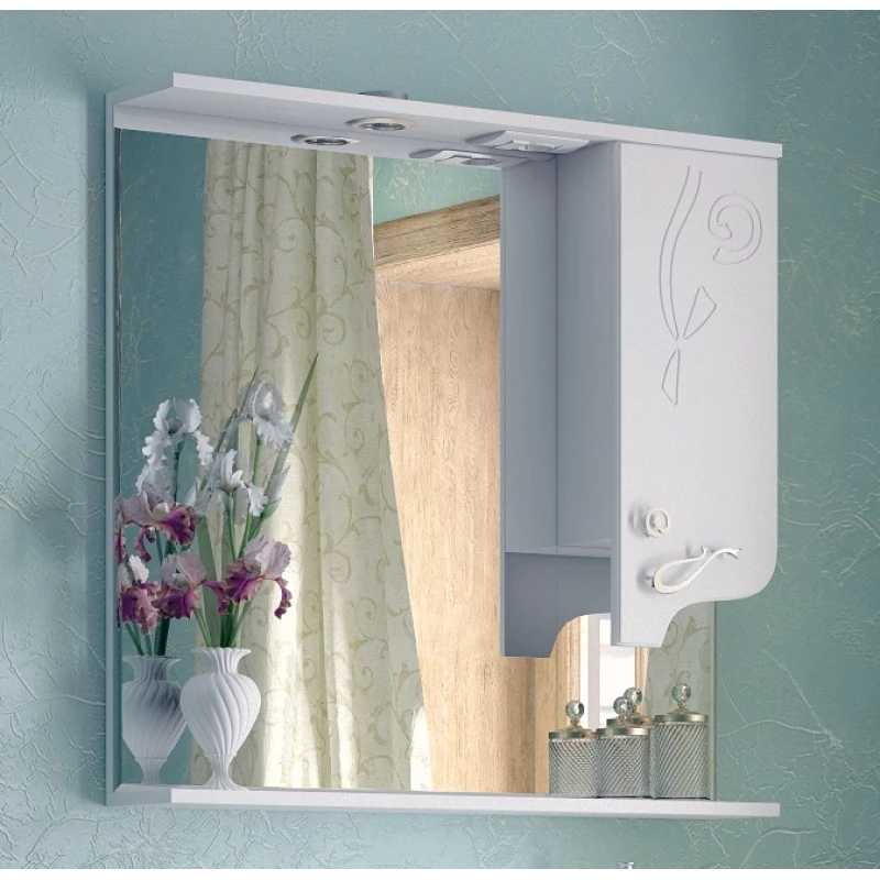 Зеркальный шкаф 85x81,6 см белый глянец Corozo Венеция SD-00000283