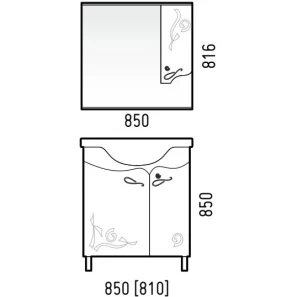 Изображение товара зеркальный шкаф 85x81,6 см белый глянец corozo венеция sd-00000283