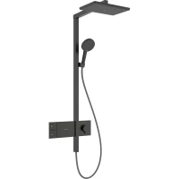 Душевая система Hansgrohe Raindance Alive Q 24580340 345x210 мм, с термостатом, черный хром матовый