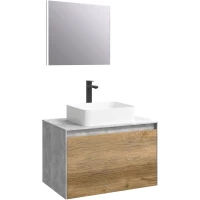 Комплект мебели бетон светлый/дуб балтийский 80 см Aqwella 5 Stars Mobi MOB0108BS + MOB0708DB + 4640021064269 + SM0208