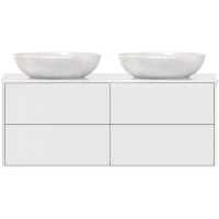 Тумба под раковину Belux Джаз НП 130-04 4810924283092 132 см, подвесная, со столешницей, белый глянец