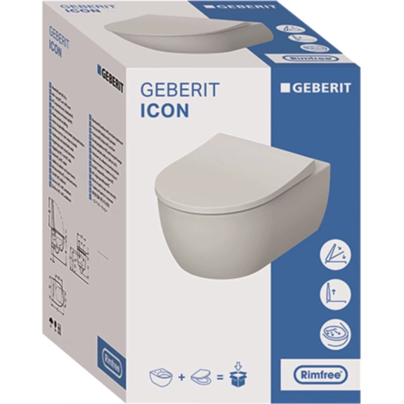 Комплект подвесной унитаз Geberit iCon 500.784.01.1 + система инсталляции Jacob Delafon E5504-NF + E4316-CP