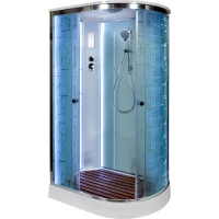 Душевая кабина 120x80x220 см Deto EM1512LLED матовое с прозрачным узором