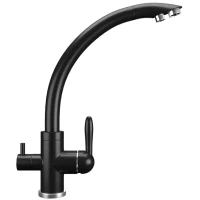 Смеситель для кухни с подключением к фильтру Ulgran ультра-черный U-017-344