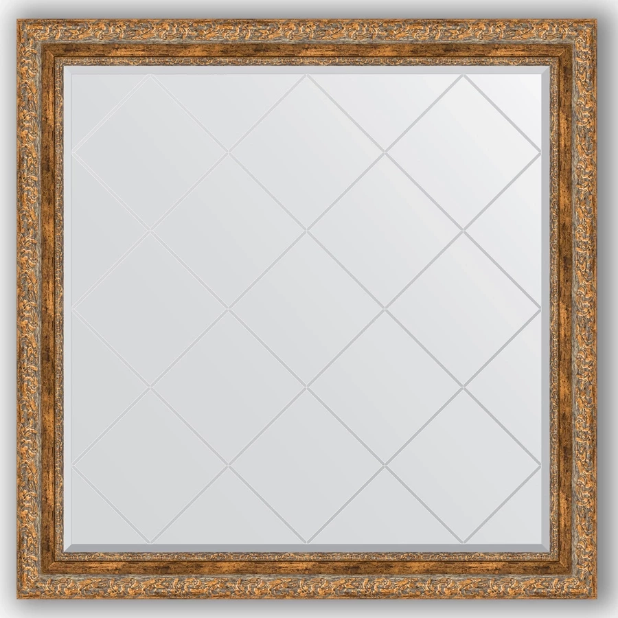 Зеркало 105x105 см виньетка античная бронза Evoform Exclusive-G BY 4445
