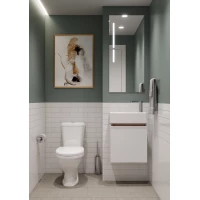 Комплект мебели белый глянец/эбони светлый 46 см Акватон Эклипс 1A172801EK49R + 1WH301972 + 1A129002EK010