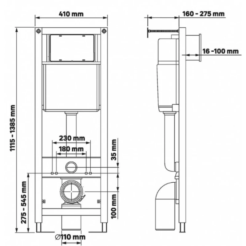 Комплект подвесной унитаз Berges Albit S + система инсталляции Berges Atom Line 410 042442