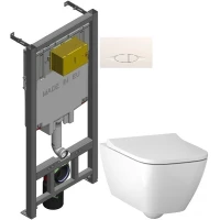 Комплект подвесной унитаз Geberit Smyle Square 500.683.01.1 + система инсталляции Jacob Delafon E29025-NF + E29026-01R