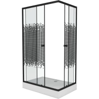 Душевой уголок с поддоном 100x80x195 см Niagara NG-018-14QBLACK интимато