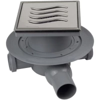 Душевой трап Pestan Confluo Standard Tide Mask 3 13000080 144x144/50 мм, с решеткой, перфорированный, хром