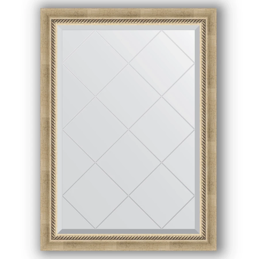 Зеркало 73x101 см состаренное серебро с плетением Evoform Exclusive-G BY 4175