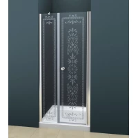 Душевая дверь распашная Cezares Royal Palace 190 см прозрачное с матовым узором ROYAL PALACE-A-B-11-100+90-CP-Cr