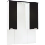 Изображение товара зеркальный шкаф 96x100,3 см черный глянец/белый глянец bellezza эйфория 4619117180046