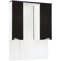 Зеркальный шкаф 96x100,3 см черный глянец/белый глянец Bellezza Эйфория 4619117180046