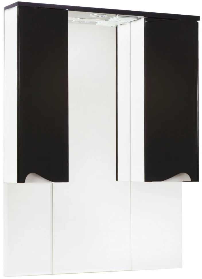 Зеркальный шкаф 96x100,3 см черный глянец/белый глянец Bellezza Эйфория 4619117180046