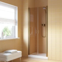 Душевая дверь Vegas Glass E2P LUX 70 05 05 70 см, профиль бронза, стекло бронза