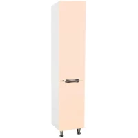 Пенал Bellezza Лагуна 4622104081073 напольный R, с бельевой корзиной, бежевый глянец/белый глянец