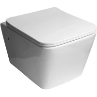 Унитаз подвесной SantiLine SL-5004 безободковый, с сиденьем микролифт, белый