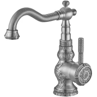 Смеситель для раковины Zorg Antic A 309U-SL серебро