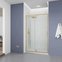 Душевая дверь Veconi Ottimo OP20G-120-01-C9 120 см, профиль золотой матовый, стекло прозрачное