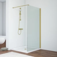 Душевая перегородка Vegas Glass EAF NOVO h2000 96 03 01 96 см, профиль золотой матовый, стекло прозрачное