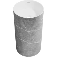 Раковина Wellsee Chalice Perfection 230618000 45x45 см, напольная, белый/серый мрамор
